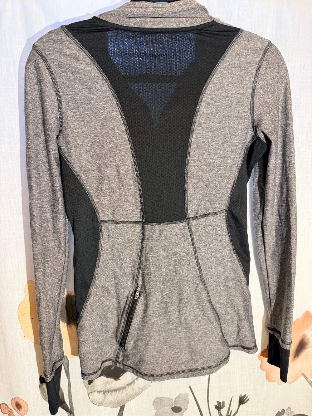 Athletic Works Gray Heather Half-Zip Performance Pullover with Black Panels - Picture 7 of 11